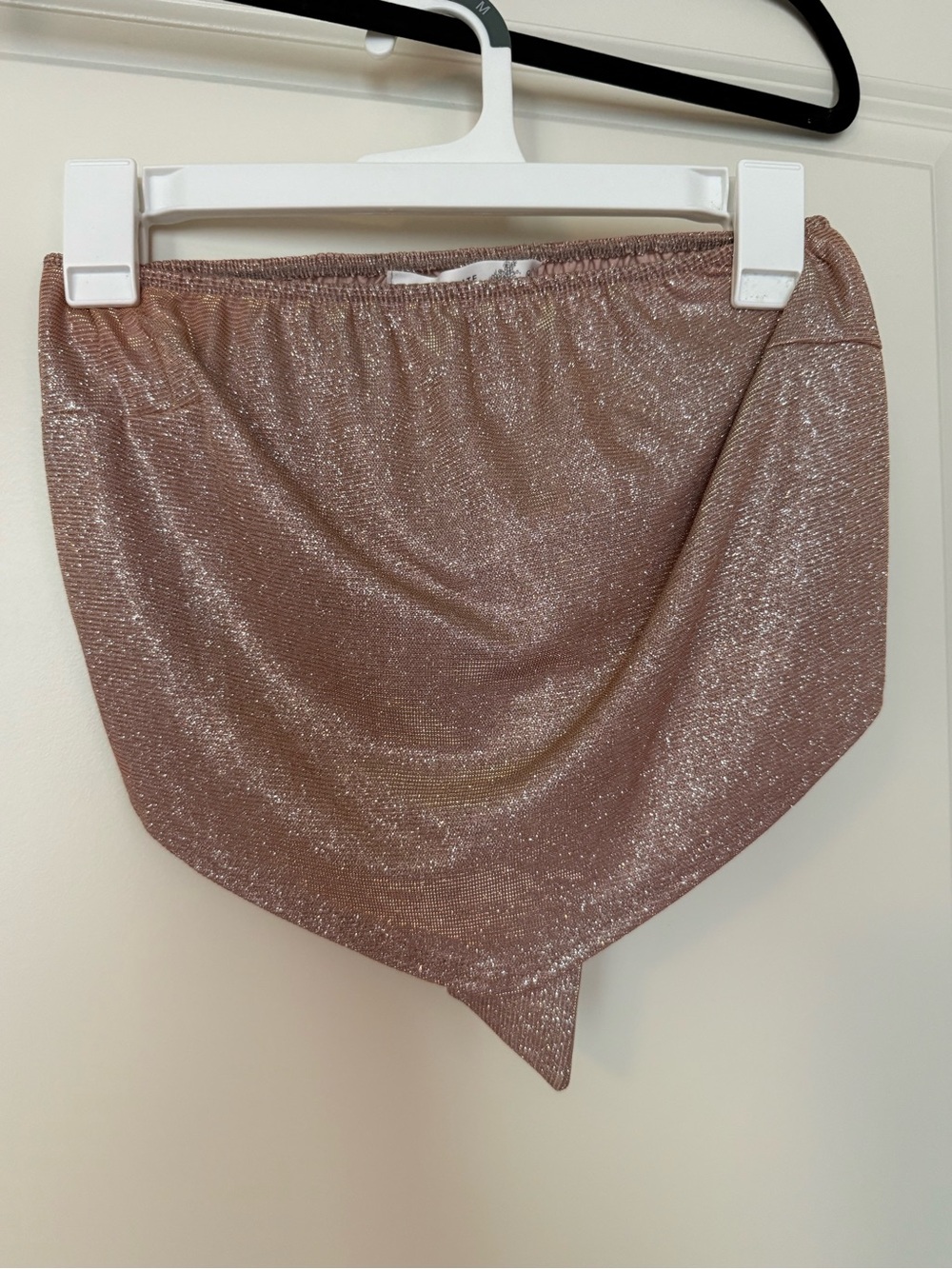Altar'd State Rose Gold Asymmetrical Shimmer Skirt